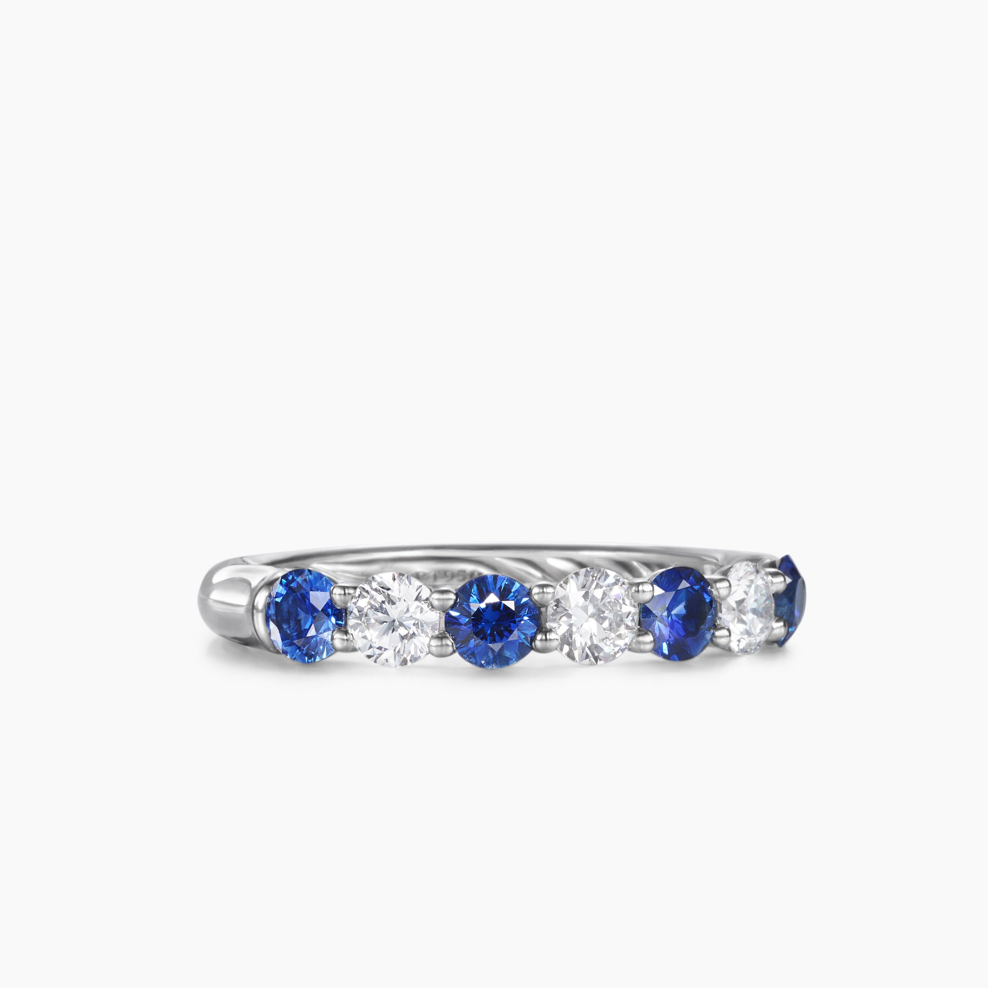 Womens DY Eden Partway Band Ring in Platinum, 3.4mm