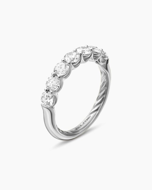 Womens DY Eden Partway Band Ring in Platinum, 3.4mm