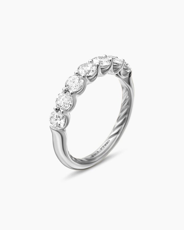 DY Eden Partway Band Ring in Platinum with Diamonds, 3.4mm