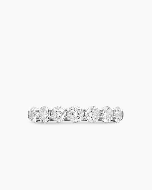 Womens DY Eden Partway Band Ring in Platinum, 3.4mm