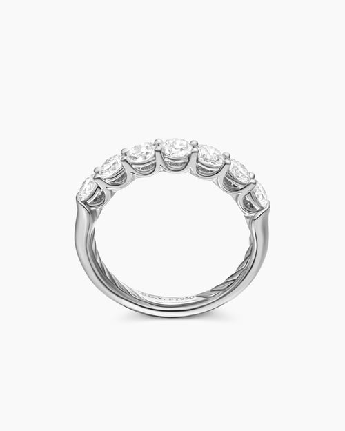 Womens DY Eden Partway Band Ring in Platinum, 3.4mm