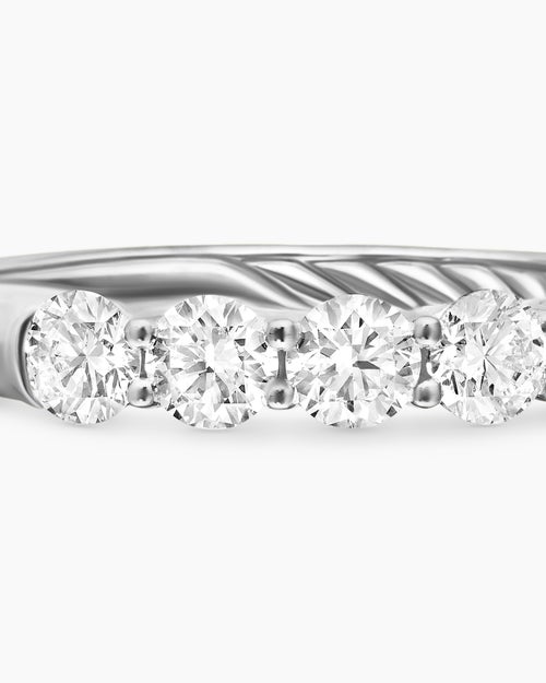 Womens DY Eden Partway Band Ring in Platinum, 3.4mm