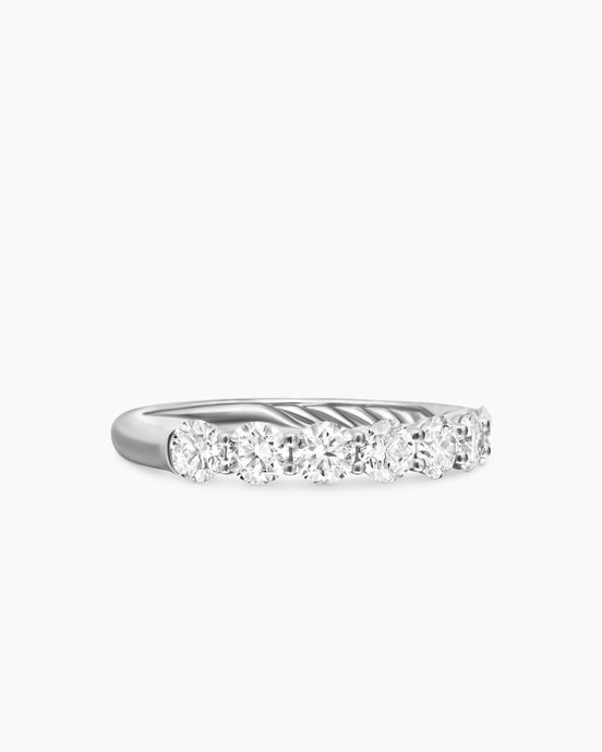DY Eden Partway Band Ring in Platinum with Diamonds