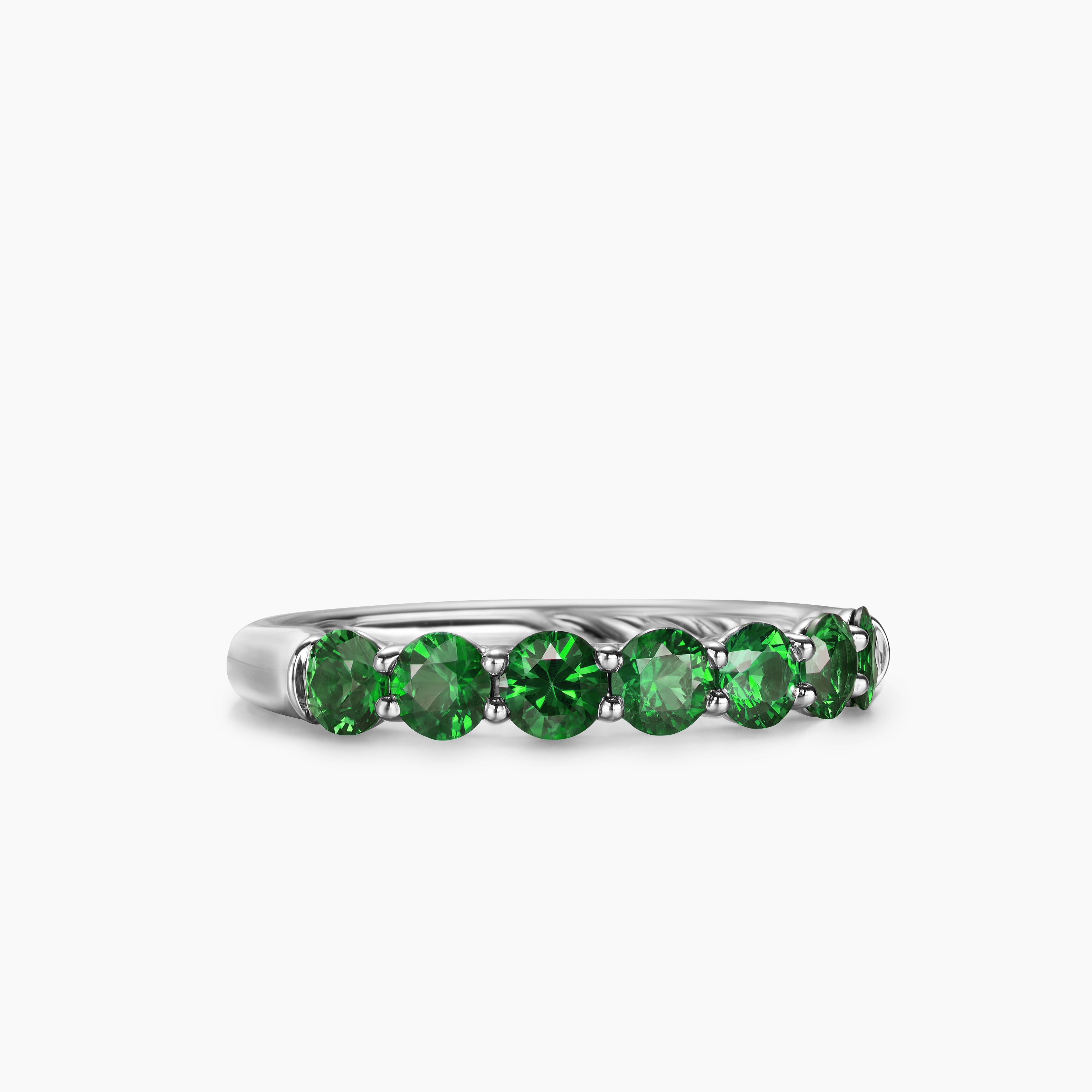 Womens DY Eden Partway Band Ring in Platinum, 3.4mm