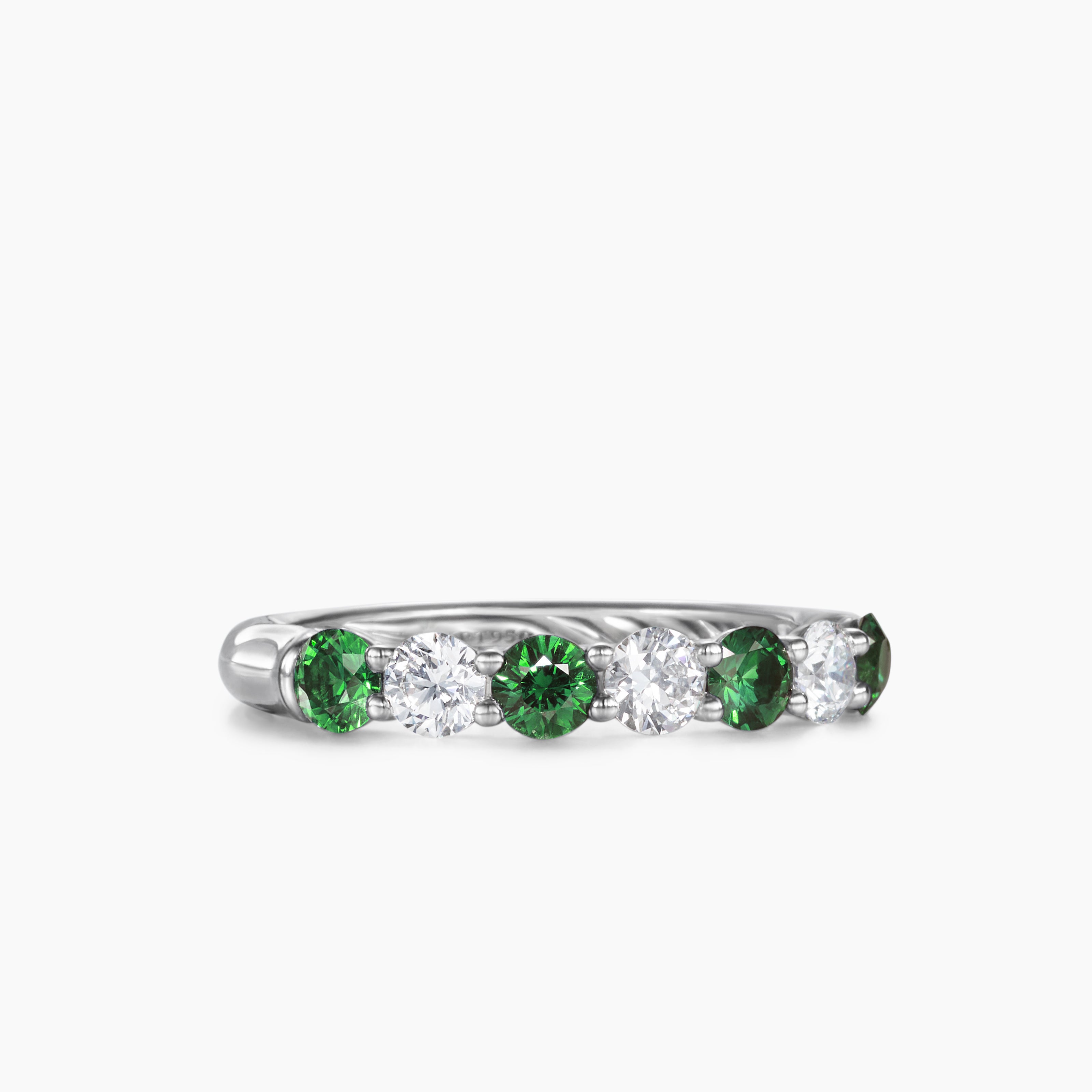 Womens DY Eden Partway Band Ring in Platinum, 3.4mm