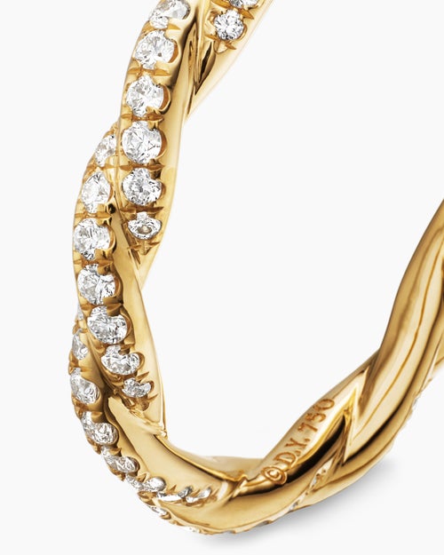 Womens DY Wisteria® Band Ring in 18K Yellow Gold with Diamonds, 2.8mm