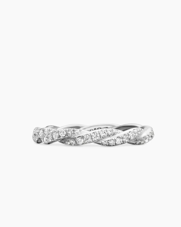 Wisteria® Band Ring in Platinum with Diamonds, 2.8mm