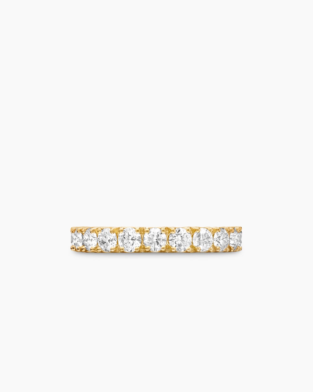 Anneau DY Éternité en or jaune 18 carats avec diamants, 3,2 mm femmes