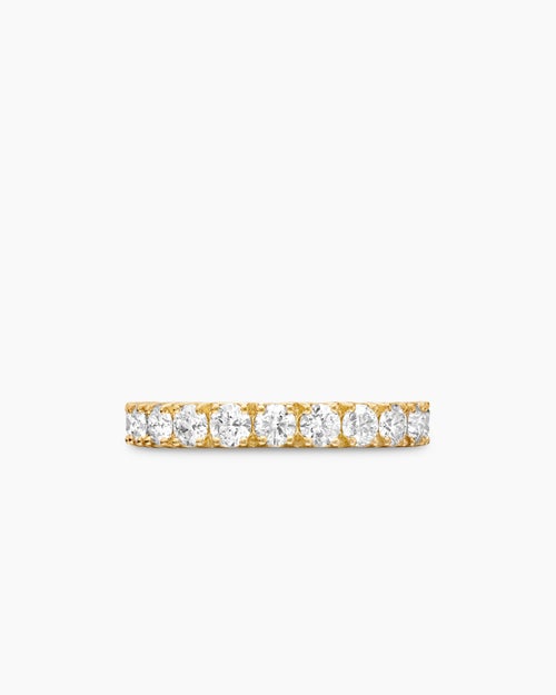 Womens DY Eden Eternity Band Ring in 18K Yellow Gold with Diamonds, 3.2mm