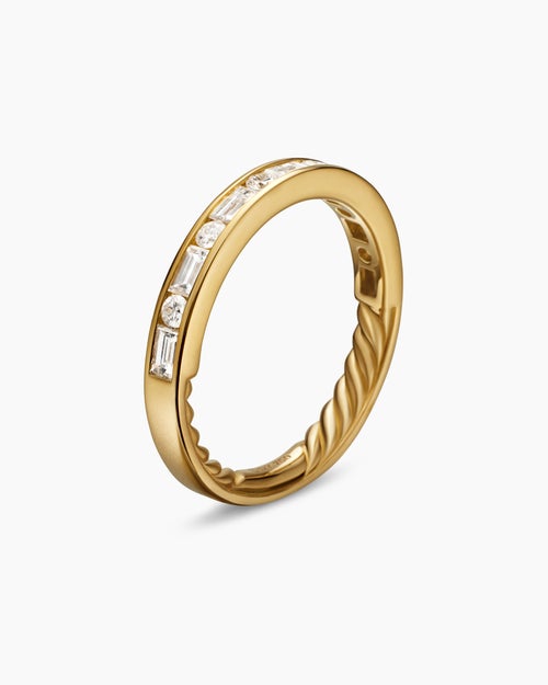 Womens DY Eden Partway Alternating Diamond Band Ring in 18K Yellow Gold with Diamonds, 2.8mm