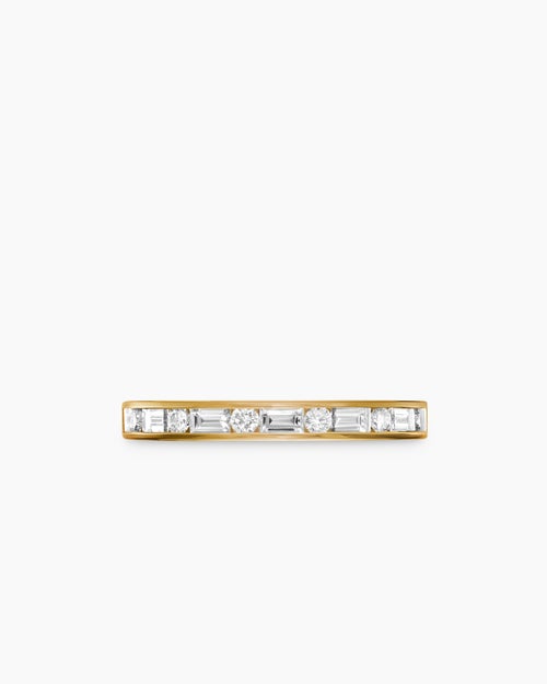 Womens DY Eden Partway Alternating Diamond Band Ring in 18K Yellow Gold with Diamonds, 2.8mm