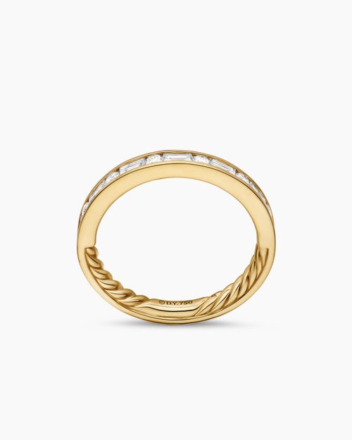 Womens DY Eden Partway Alternating Diamond Band Ring in 18K Yellow Gold with Diamonds, 2.8mm