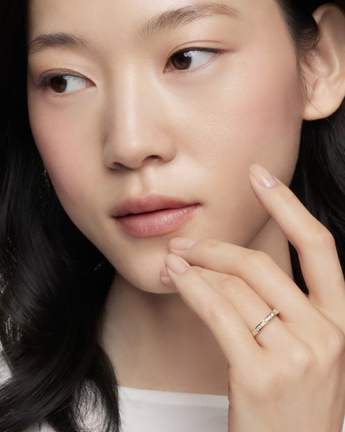 Womens DY Eden Partway Alternating Diamond Band Ring in 18K Yellow Gold with Diamonds, 2.8mm