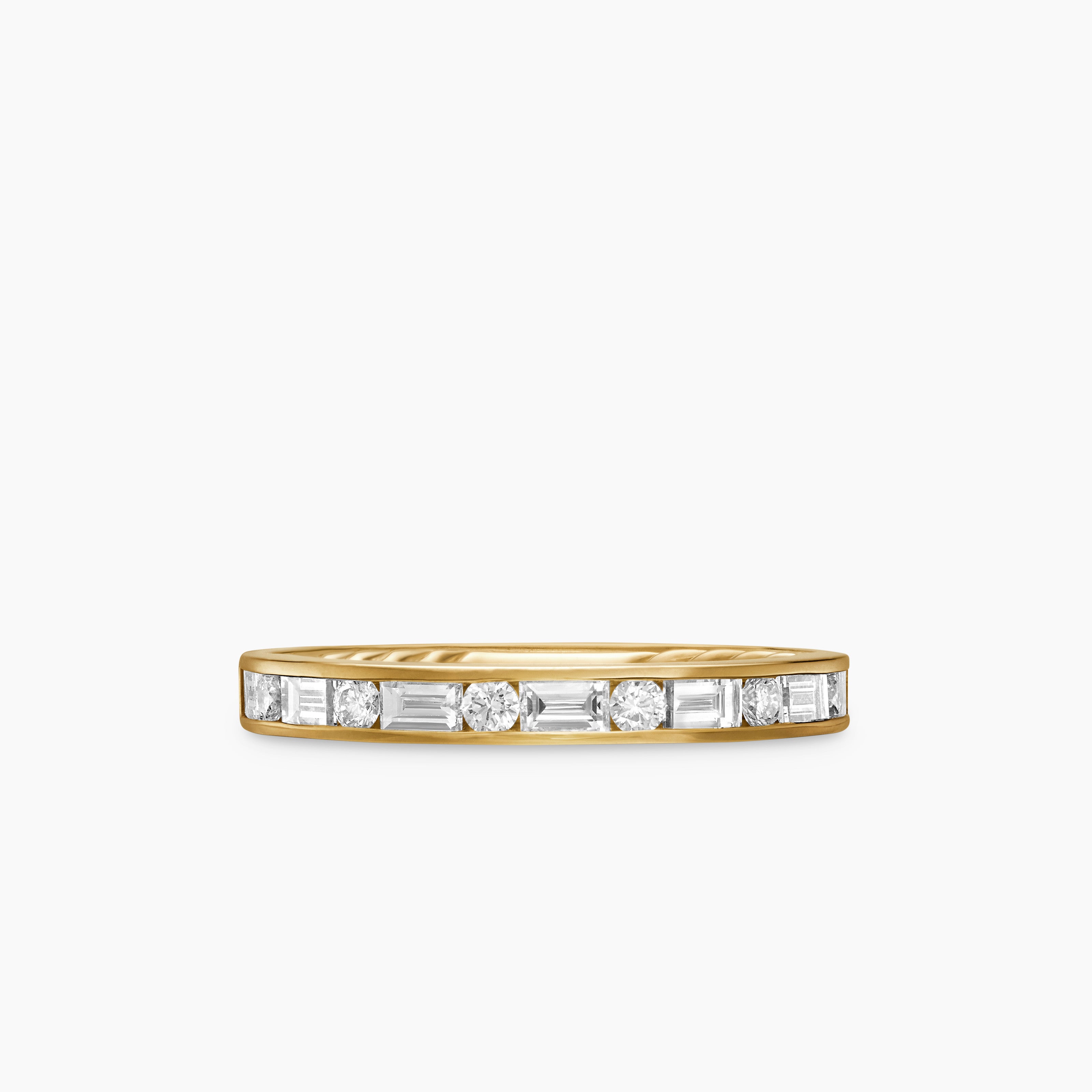Womens DY Eden Partway Alternating Diamond Band Ring in 18K Yellow Gold with Diamonds, 2.8mm