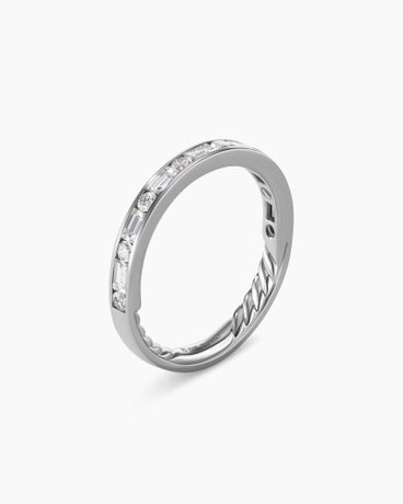 DY Eden Partway Alternating Diamond Band Ring in Platinum with Diamonds, 2.8mm