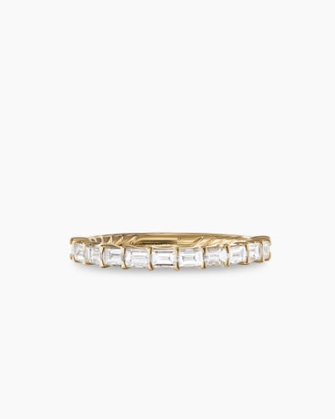 DY Eden Partway Baguette Diamond Band Ring in 18K Yellow Gold, 2mm