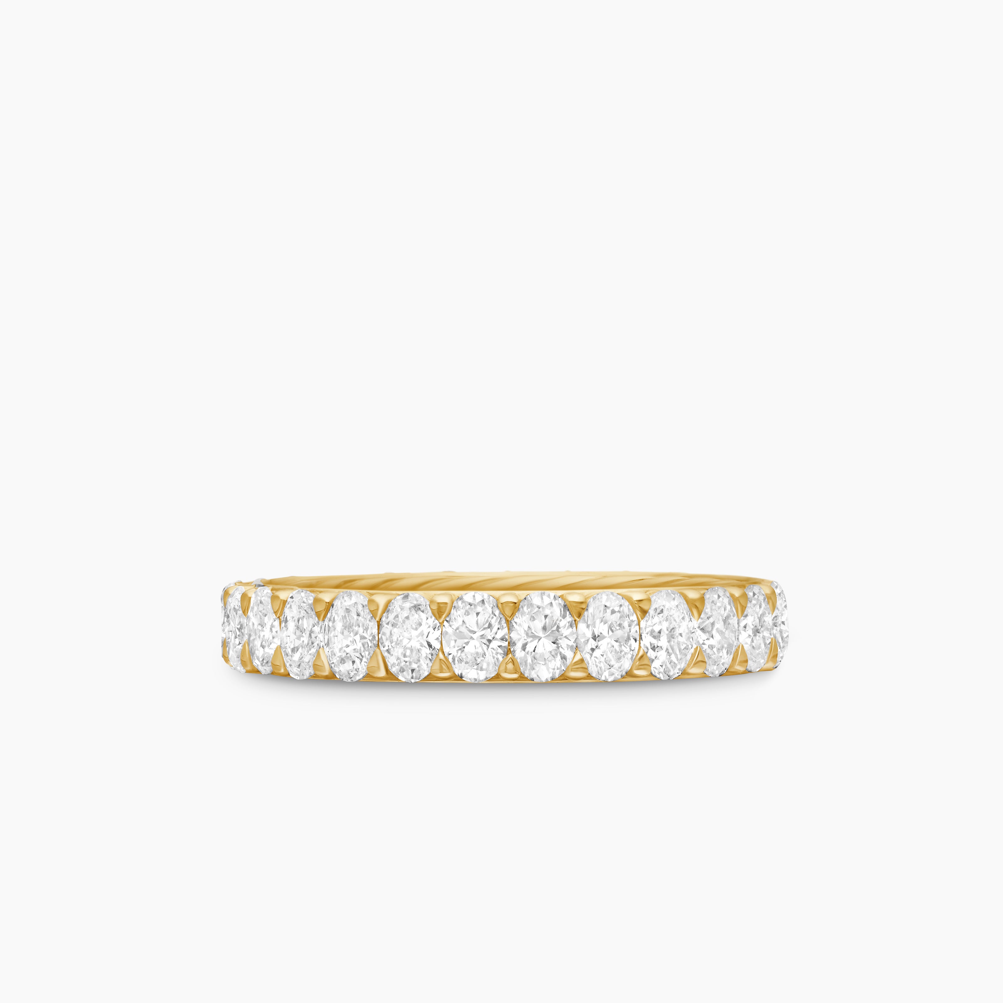 Womens DY Eden Oval Diamond Eternity Band Ring in 18K Yellow Gold, 3.5mm