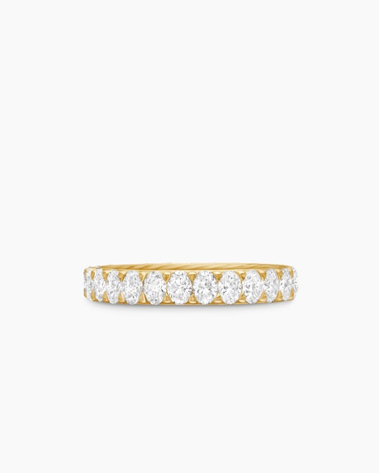 DY Eden Oval Diamond Eternity Band Ring in 18K Yellow Gold, 3.5mm