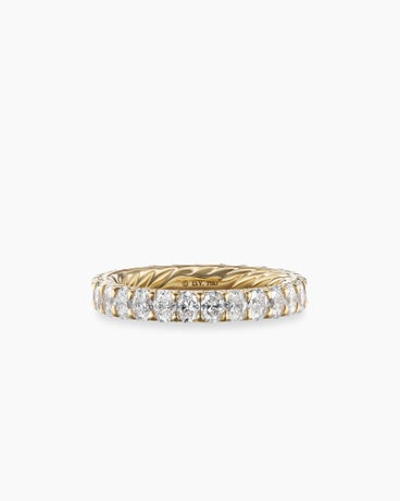 DY Eden Oval Diamond Eternity Band Ring in 18K Yellow Gold, 3.5mm