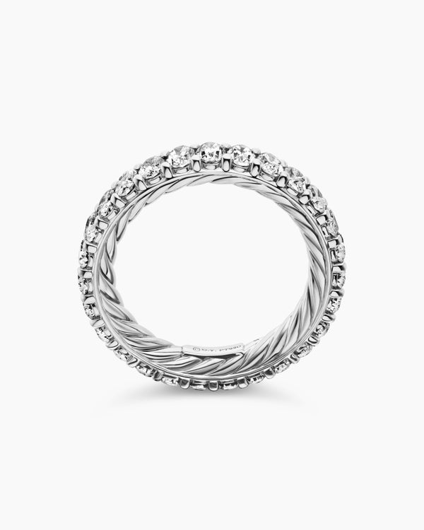 Anneau DY Eden éternité en platine avec diamants ovales, 3,5 mm