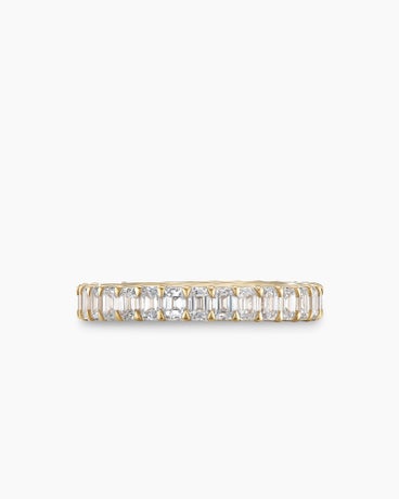 DY Eden Eternity Band Ring in 18K Yellow Gold with Emerald Diamonds, 3.5mm