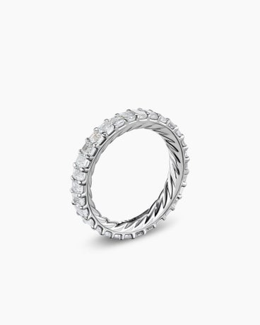 DY Eden Eternity Band Ring in Platinum with Emerald Diamonds, 3.5mm