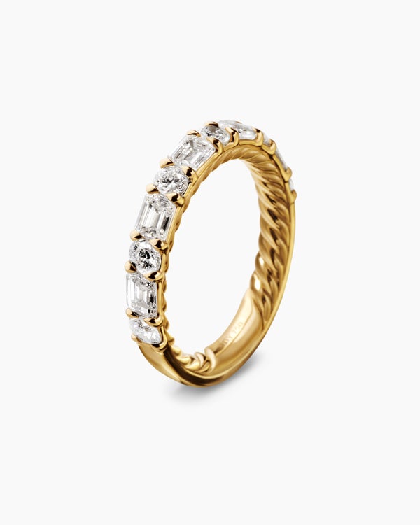 DY Infinity Alternating Diamond Band Ring in 18K Yellow Gold, 3.3mm