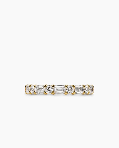 Womens DY Infinity Alternating Diamond Band Ring in 18K Yellow Gold, 3.3mm
