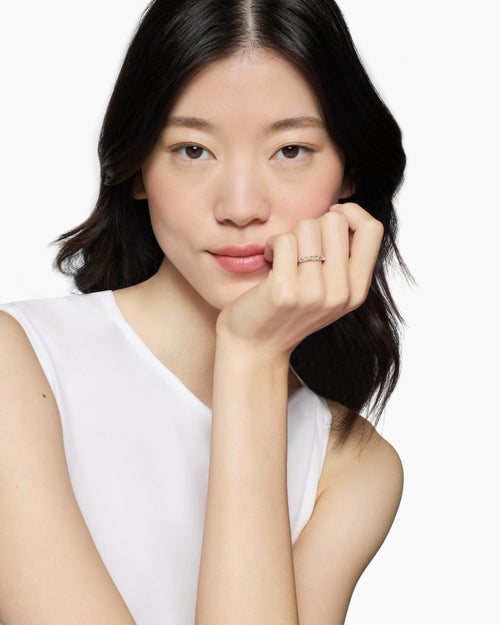 Womens DY Infinity Alternating Diamond Band Ring in 18K Yellow Gold, 3.3mm