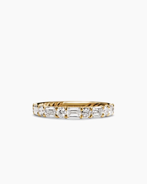 DY Infinity Alternating Diamond Band Ring in 18K Yellow Gold, 3.3mm