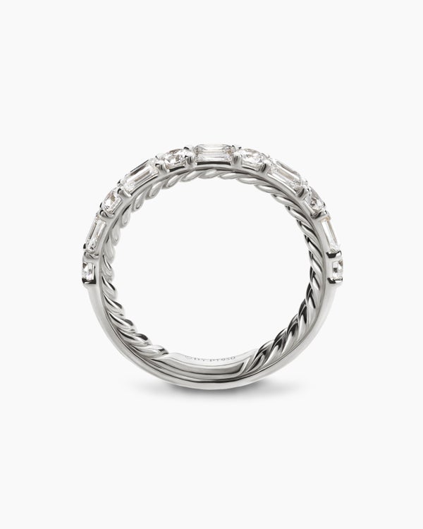 DY Infinity Alternating Band Ring in Platinum with Diamonds, 3.3mm