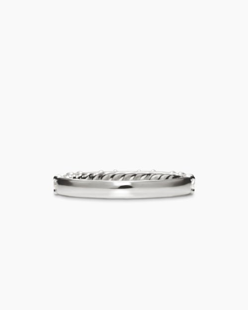 Womens DY Infinity Alternating Band Ring in Platinum with Diamonds, 3.3mm