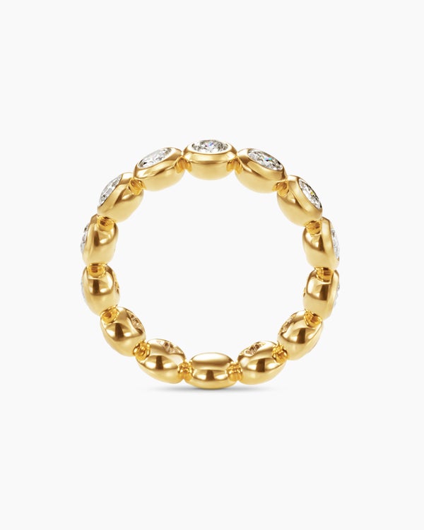 DY Infinity Band Ring in 18K Yellow Gold with Round Diamonds, 4.8mm