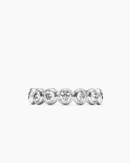 Womens DY Infinity Band Ring in Platinum with Round Diamonds, 4.8mm