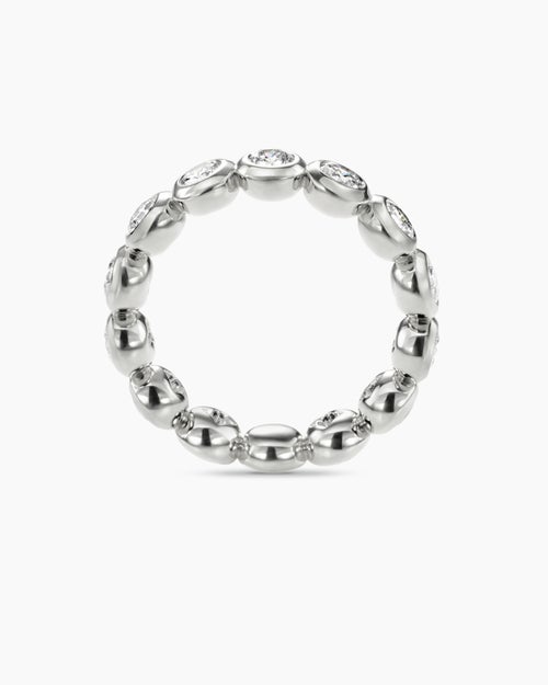 Womens DY Infinity Band Ring in Platinum with Round Diamonds, 4.8mm
