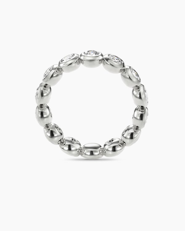 DY Infinity Band Ring in Platinum with Round Diamonds, 4.8mm