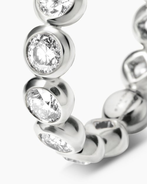 Womens DY Infinity Band Ring in Platinum with Round Diamonds, 4.8mm