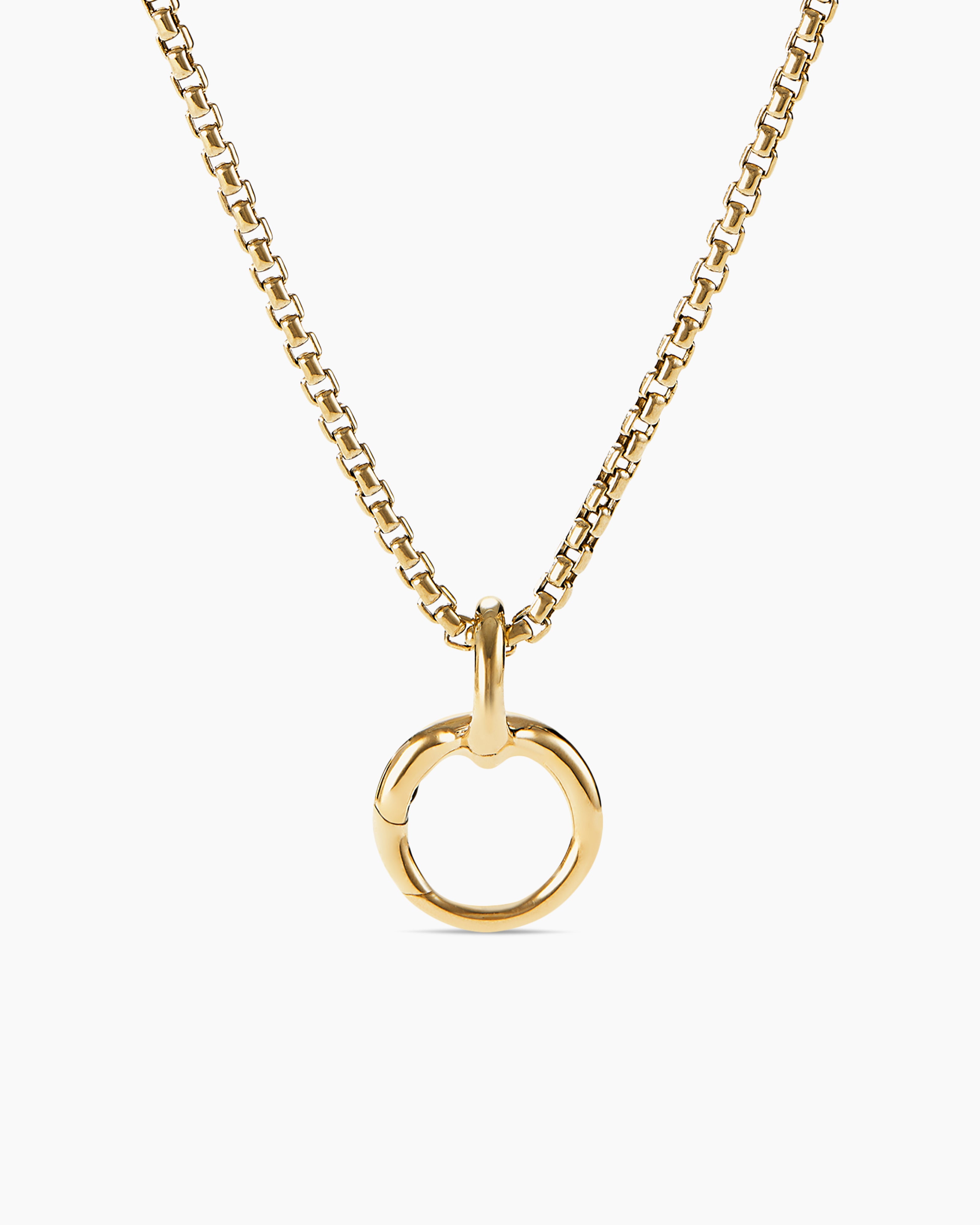 Womens Smooth Amulet Holder in 18K Yellow Gold, 16mm