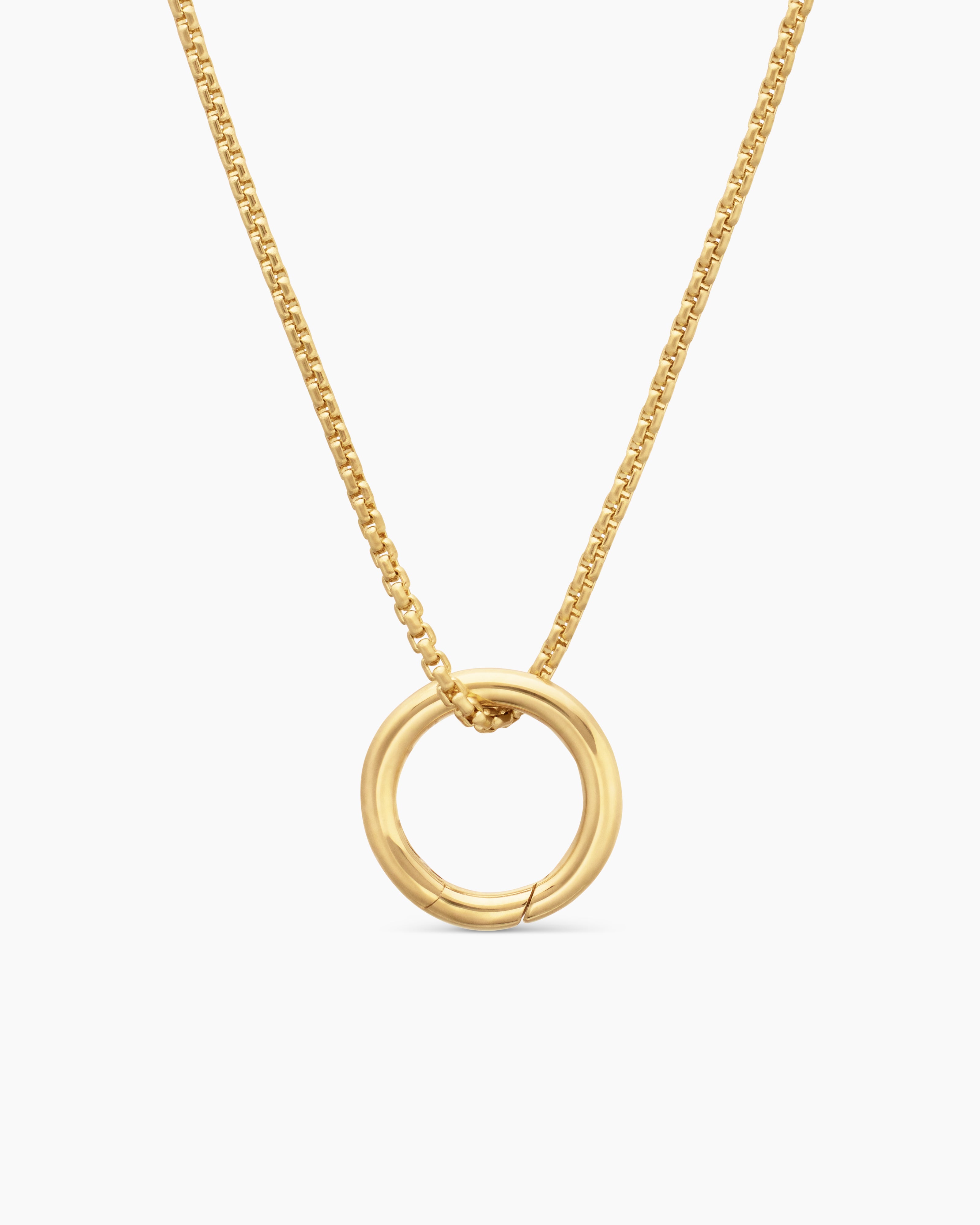 Womens Smooth Amulet Holder in 18K Yellow Gold, 12.3mm
