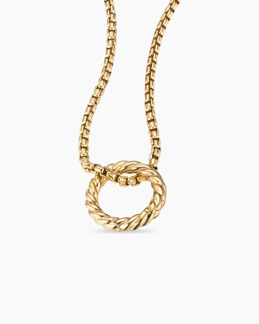 Womens Cable Amulet Holder in 18K Yellow Gold, 12.8mm