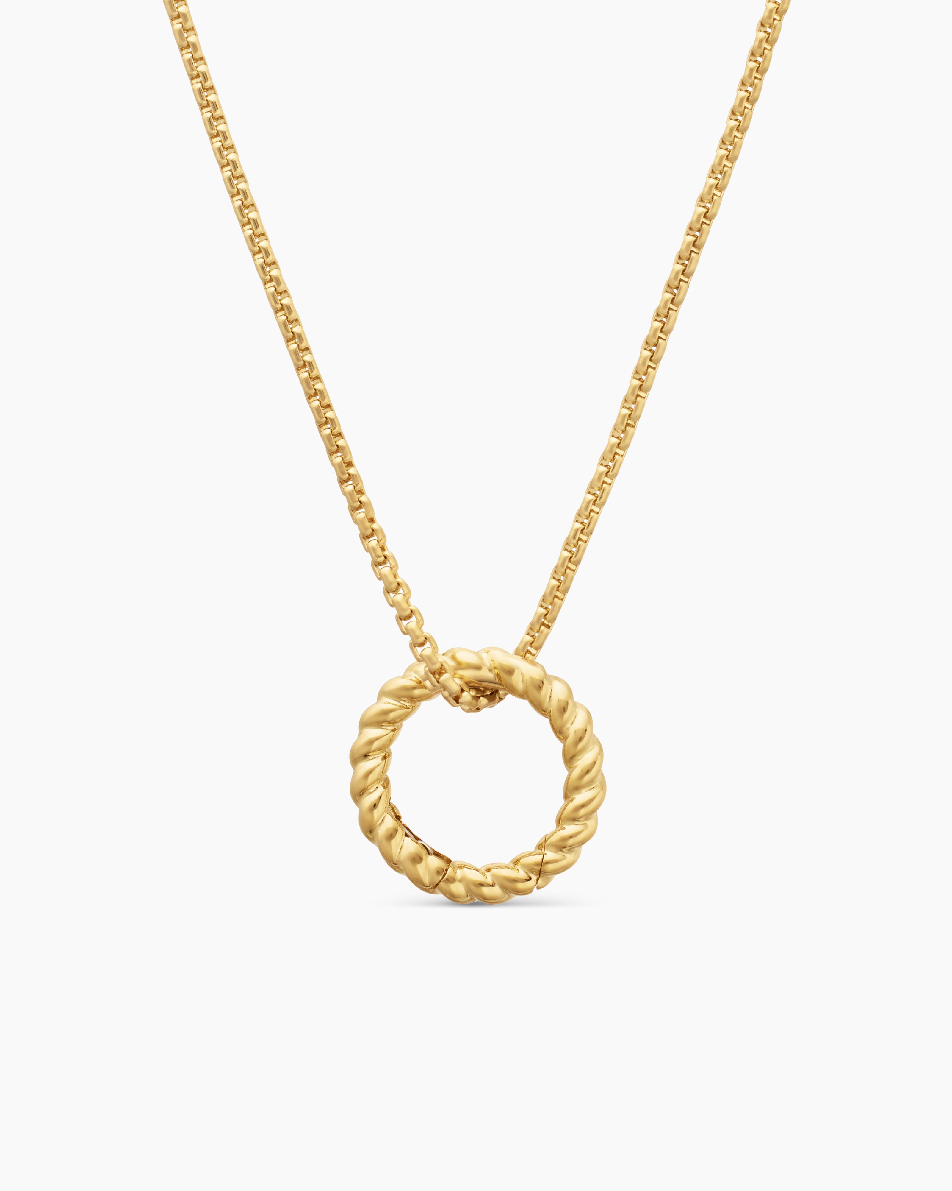Womens Cable Amulet Holder in 18K Yellow Gold, 12.8mm