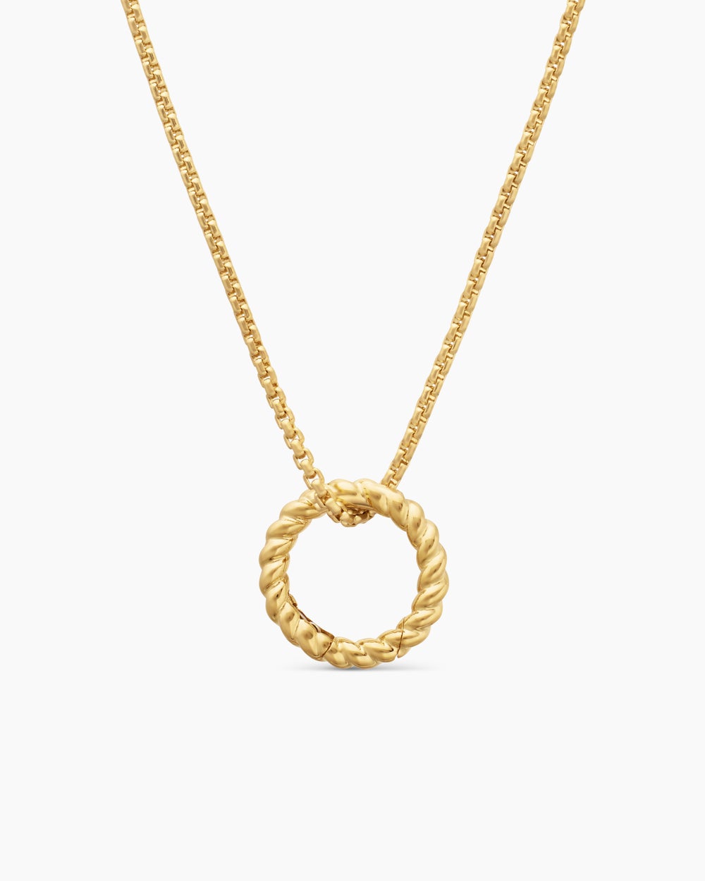 Womens Cable Amulet Holder in 18K Yellow Gold, 12.8mm