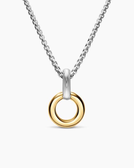Amulet Holder in Sterling Silver with 14K Yellow Gold, 20.3mm