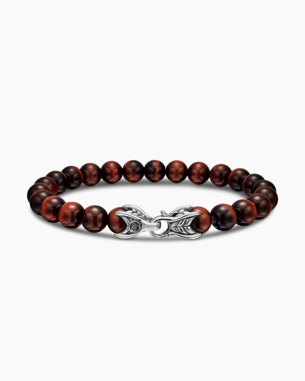 Mens Spiritual Beads Bracelet in Sterling Silver, 8mm