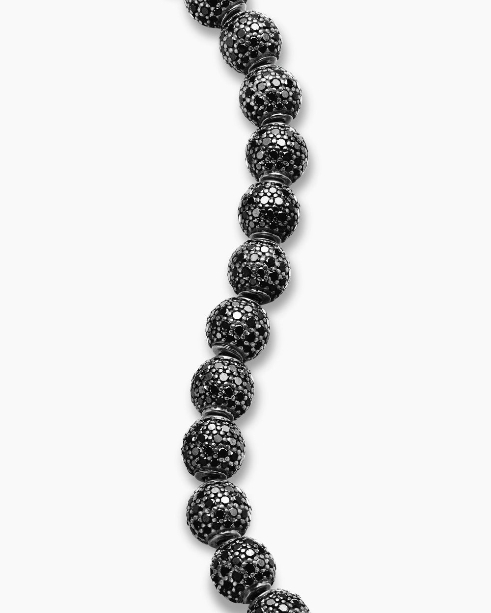 Mens Spiritual Beads Bracelet in Sterling Silver with Pavé, 8mm
