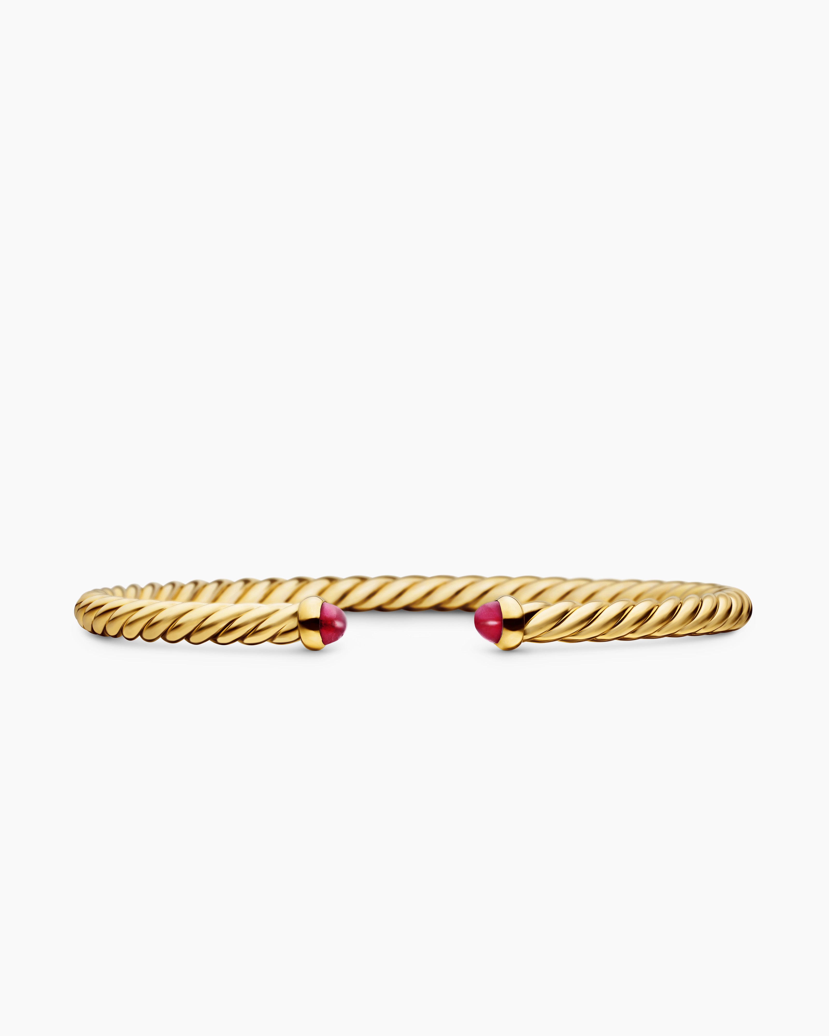 Womens Cablespira Flex Bracelet in 18ct Yellow Gold, 4mm