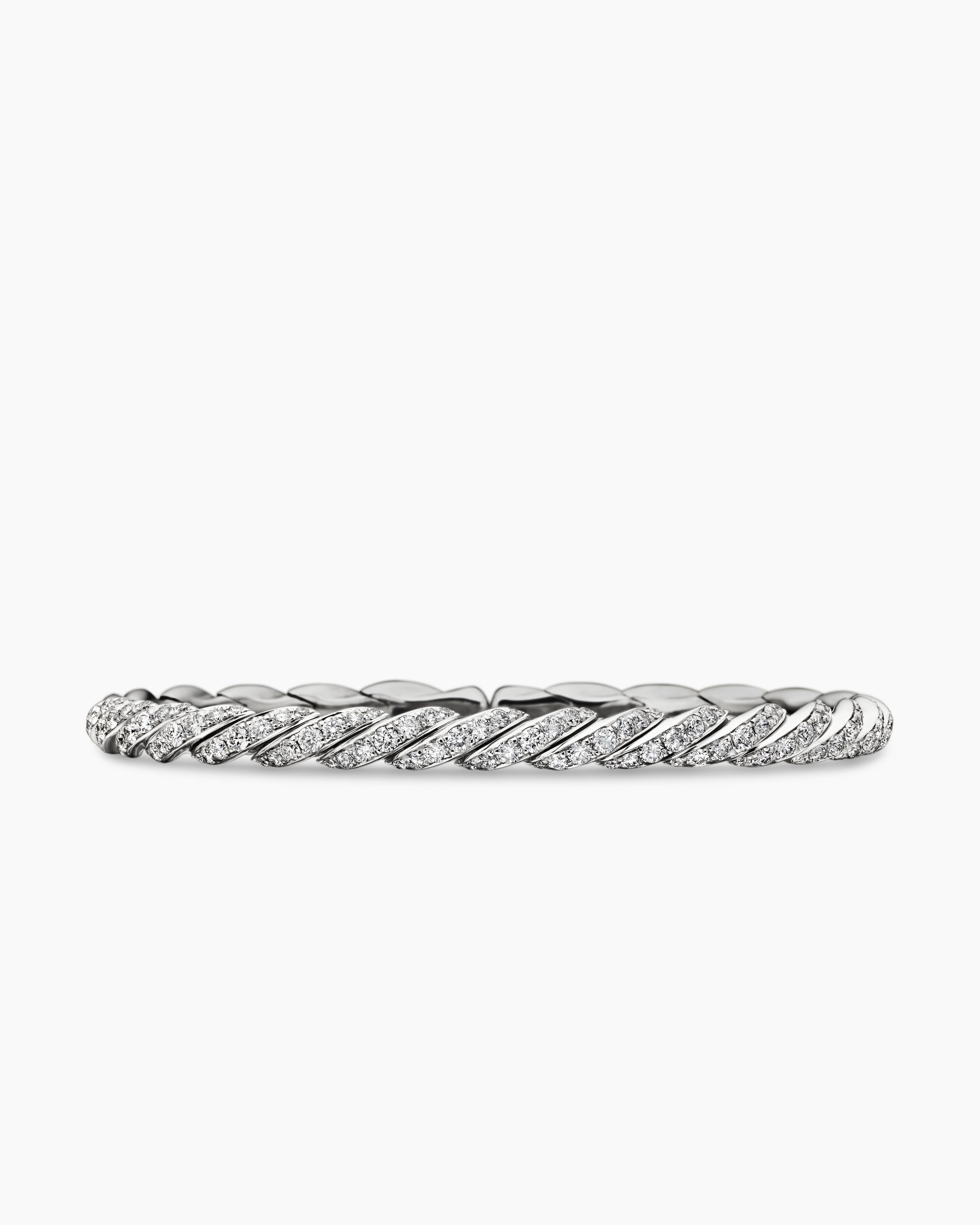 Bracelet Sculpted Cable Flex en or blanc 18 carats, 5 mm femmes 