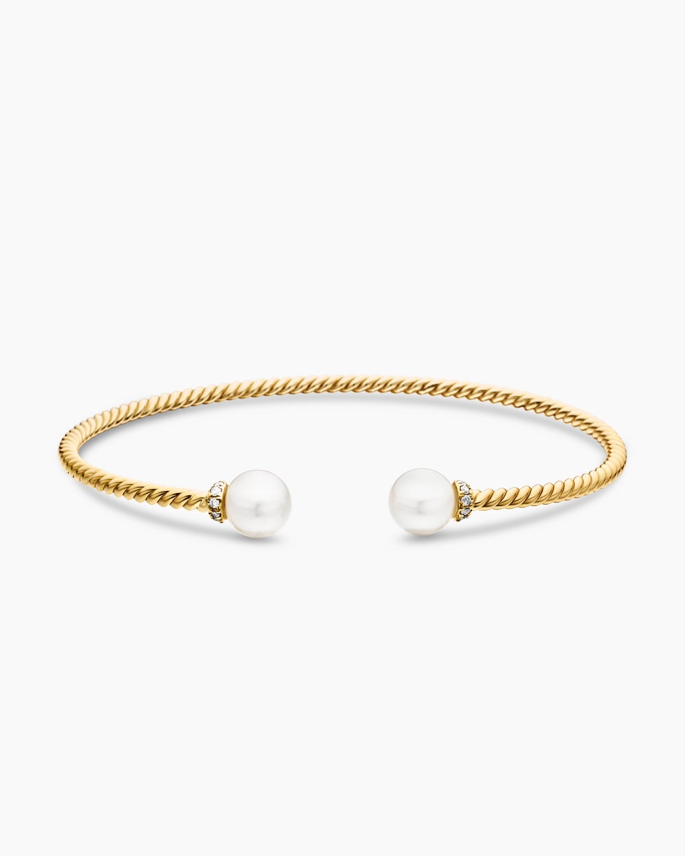 Womens Solari Cablespira Flex Bracelet in 18K Yellow Gold with Diamonds, 2.3mm