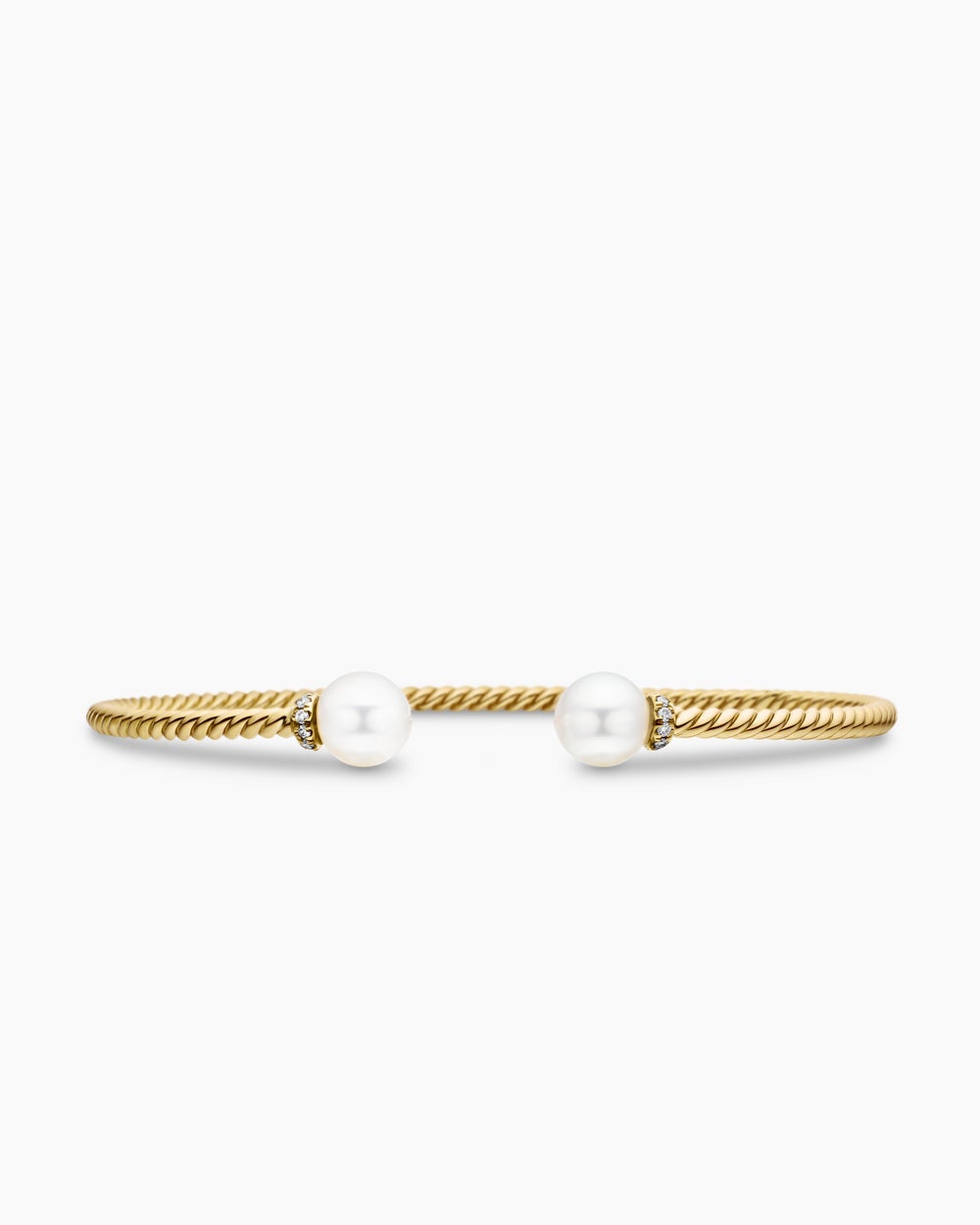 Womens Solari Cablespira Flex Bracelet in 18K Yellow Gold with Diamonds, 2.3mm
