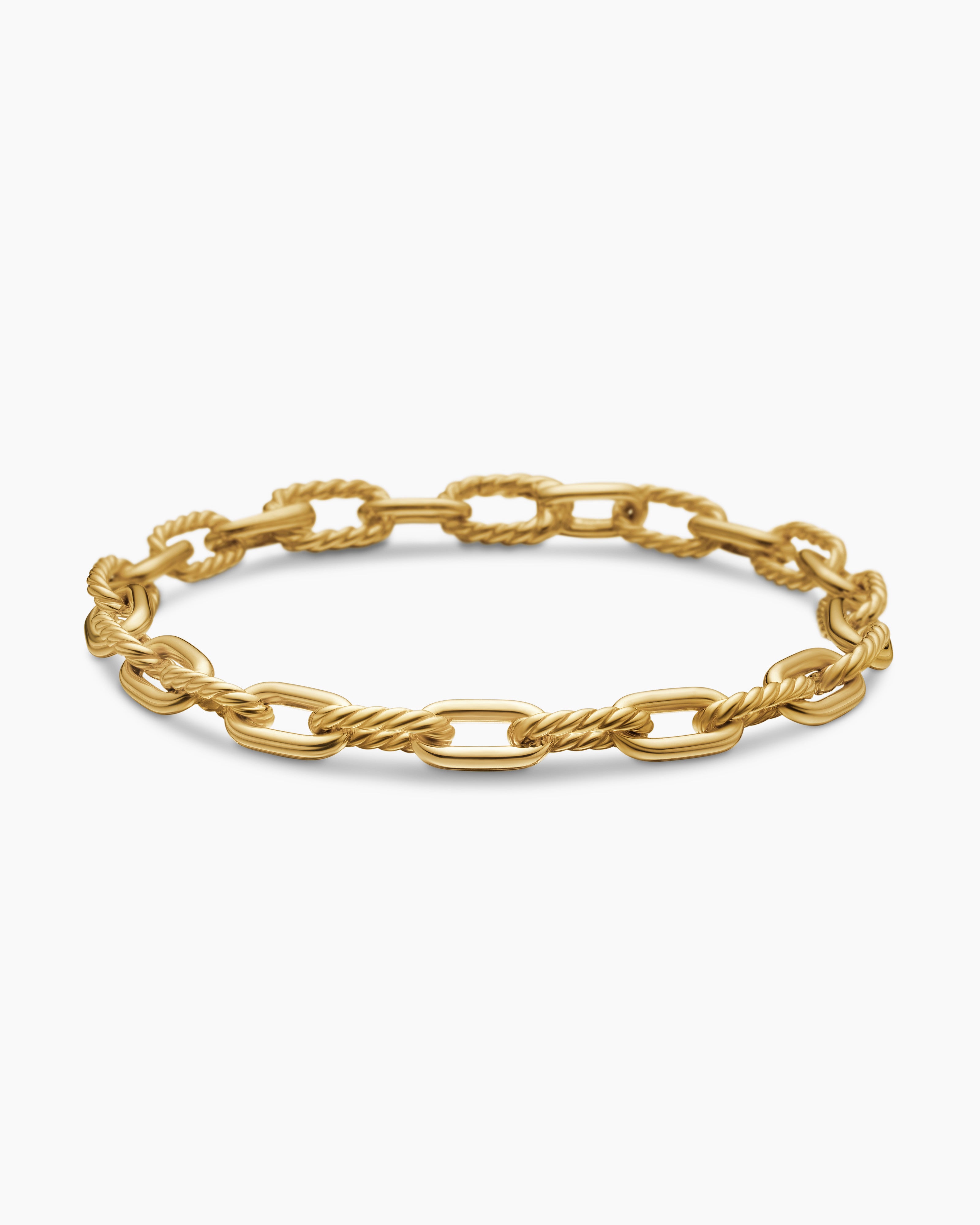 Bracelet cha&icirc;ne DY Madison en or jaune 18 carats, 6 mm pour femmes 